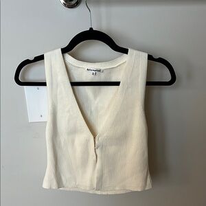 Reformation Cream Ribbed Women's Top
